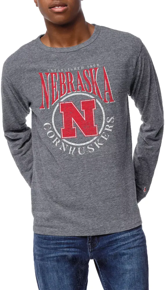 League-Legacy Men's Nebraska Cornhuskers Grey Victory Falls Long Sleeve T-Shirt