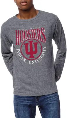 League-Legacy Men's Indiana Hoosiers Grey Victory Falls Long Sleeve T-Shirt