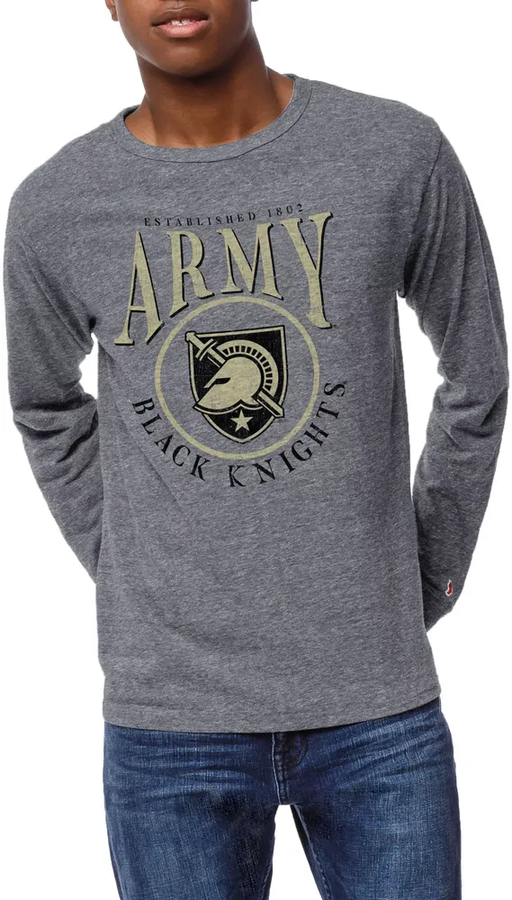 League-Legacy Men's Army West Point Black Knights Grey Victory Falls Long Sleeve T-Shirt