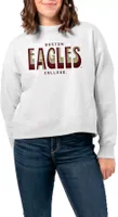 League-Legacy Women's Boston College Eagles Ash Boxy Crew Neck Sweatshirt