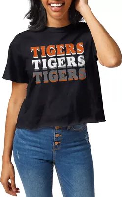 League-Legacy Women's Auburn Tigers Blue Clothesline Cotton Crop T-Shirt