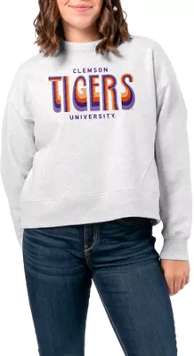 League-Legacy Women's Clemson Tigers Ash Boxy Crew Neck Sweatshirt