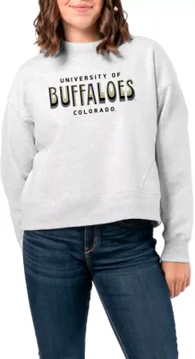 League-Legacy Women's Colorado Buffaloes Ash Boxy Crew Neck Sweatshirt