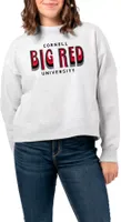 League-Legacy Women's Cornell Big Red Ash Boxy Crew Neck Sweatshirt