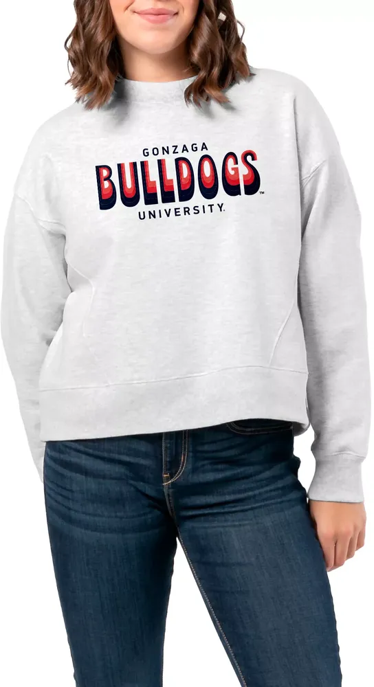 League-Legacy Women's Gonzaga Bulldogs Ash Boxy Crew Neck Sweatshirt