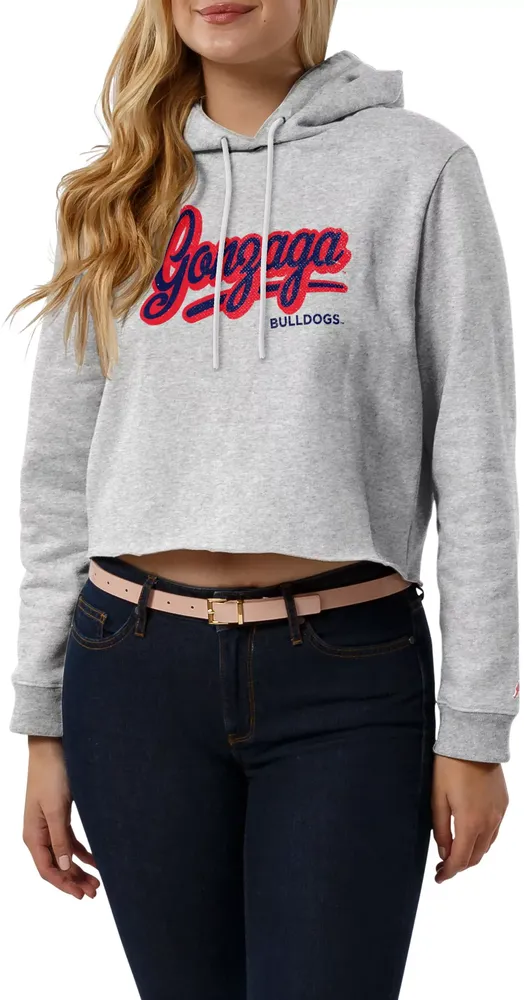 League-Legacy Women's Gonzaga Bulldogs Ash Cropped Hoodie