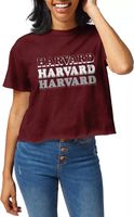 League-Legacy Women's Harvard Crimson Clothesline Cotton Crop T-Shirt