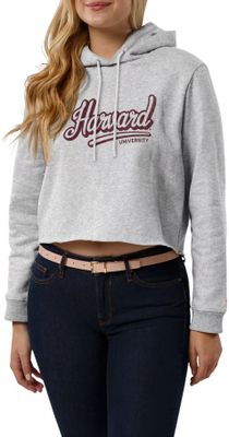 League-Legacy Women's Harvard Crimson Ash Cropped Hoodie