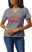 League-Legacy Women's Houston Cougars Grey Intramural Boyfriend V-Neck T-Shirt