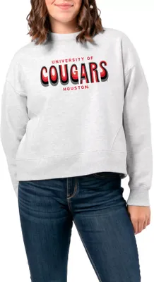 League-Legacy Women's Houston Cougars Ash Boxy Crew Neck Sweatshirt