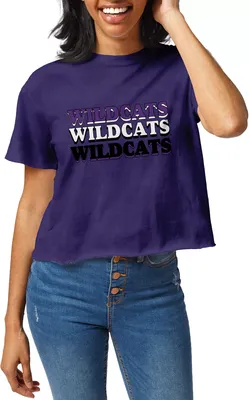 League-Legacy Women's Kansas State Wildcats Purple Clothesline Cotton Crop T-Shirt