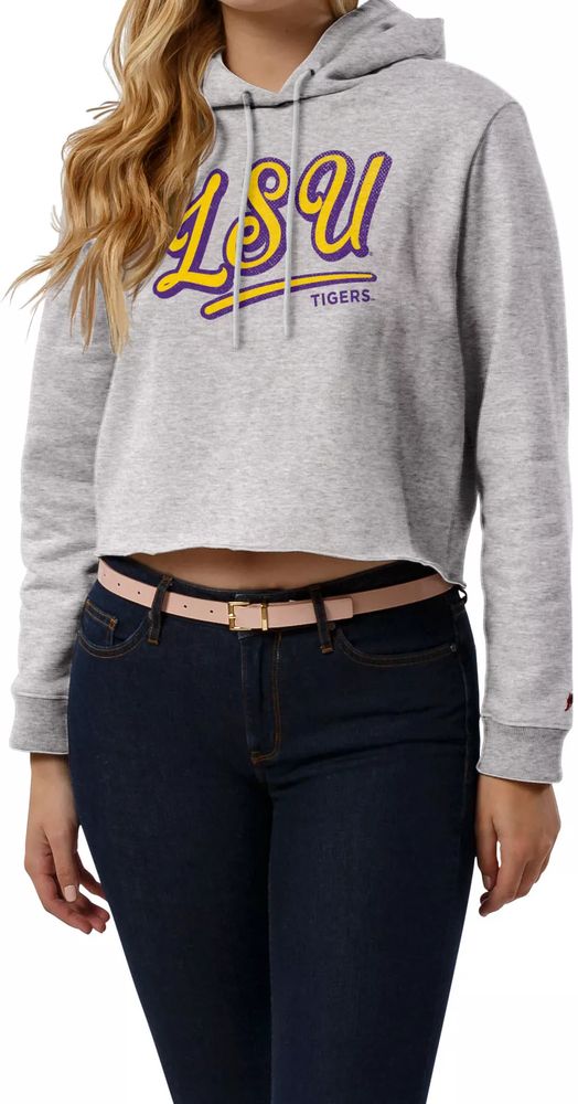 League-Legacy Women's LSU Tigers Ash Cropped Hoodie