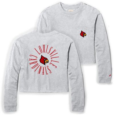 League-Legacy Women's Louisville Cardinals Ash Cropped Hoodie