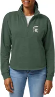 League-Legacy Women's Michigan State Spartans Green Victory Springs Quarter-Zip