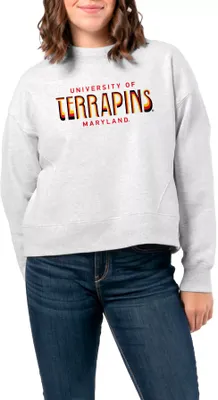 League-Legacy Women's Maryland Terrapins Ash Boxy Crew Neck Sweatshirt