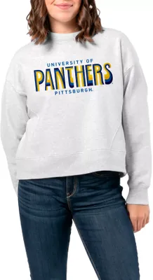 League-Legacy Women's Pitt Panthers Ash Boxy Crew Neck Sweatshirt