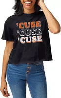 League-Legacy Women's Syracuse Orange Blue Clothesline Cotton Crop T-Shirt