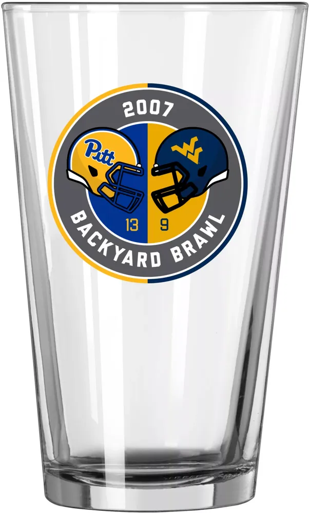 Logo Brands 2007 Pitt Panthers vs West Virginia Mountaineers Backyard Brawl 13-9 Pint Glass