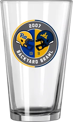 Logo Brands 2007 Pitt Panthers vs West Virginia Mountaineers Backyard Brawl 13-9 Pint Glass