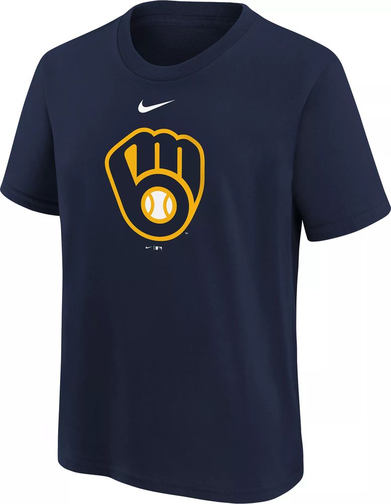 Dick's Sporting Goods MLB Little Kids' Milwaukee Brewers Navy Logo T-Shirt