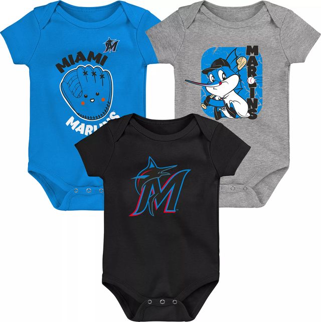 Miami Marlins Team Spirit Black Ribbed Bodysuit Small/Medium