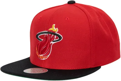 Mitchell & Ness Men's Miami Heat Two Tone Hardwood Classic Snapback Hat