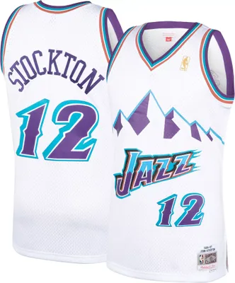 Mitchell & Ness Men's  Utah Jazz John Stockton #12 White Hardwood Classics Swingman Jersey