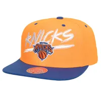 Mitchell and Ness Men's New York Knicks Orange Hardwood Classic Transcript 9Fifty Hat