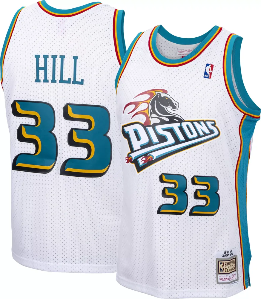 Mitchell & Ness Men's 1998 Detroit Pistons Grant Hill #33 White Hardwood Classics Swingman Jersey