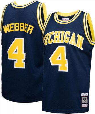 Mitchell & Ness Men's Michigan Wolverines Chris Webber #4 Blue 1991-92 Swingman Replica Throwback Jersey