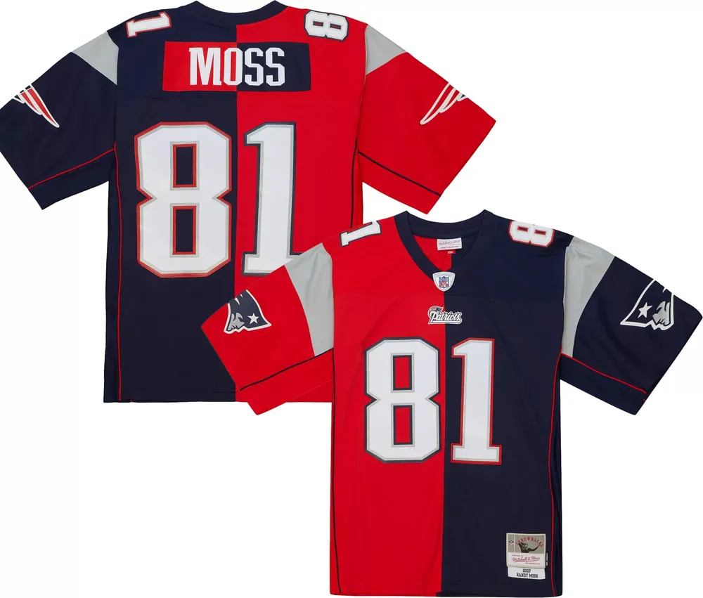 Mitchell & Ness Men's New England Patriots Randy Moss #81 2007 Split Throwback Jersey