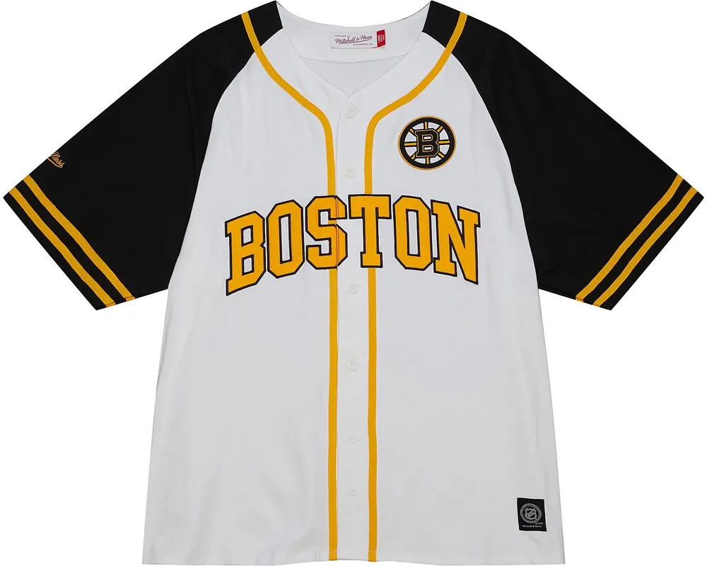 Mitchell & Ness Boston Bruins White Baseball Jersey