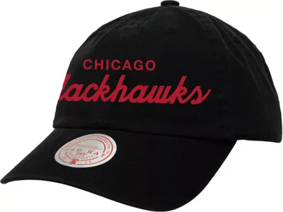 Mitchell & Ness Chicago Blackhawks Script Adjustable Dad Hat