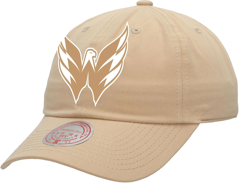 Mitchell & Ness Washington Capitals Primary Logo Khaki Dad Hat