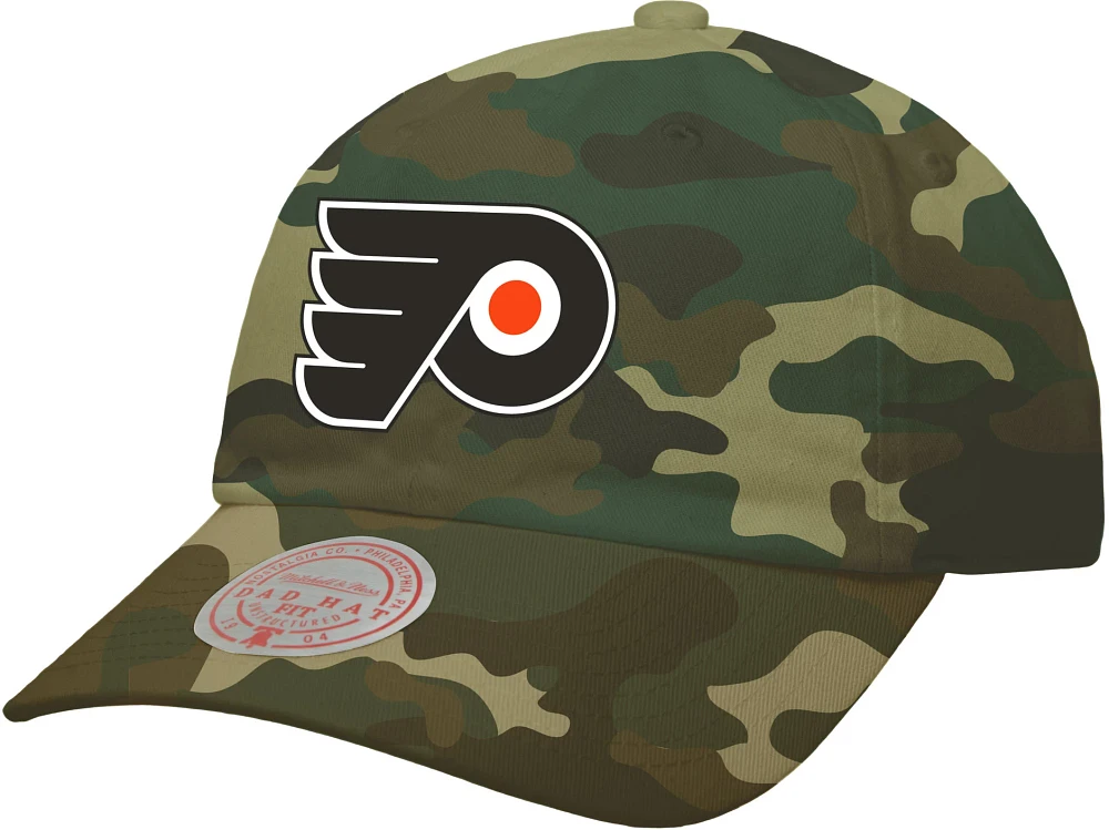 Mitchell & Ness Philadelphia Flyers Logo Camo Adjustable Dad Hat