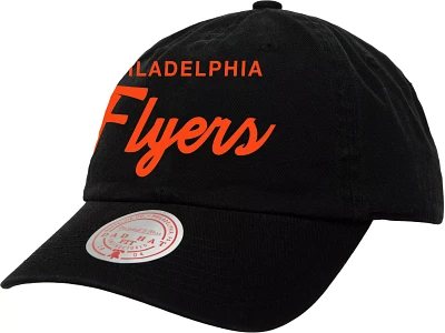 Mitchell & Ness Philadelphia Flyers Script Adjustable Dad Hat