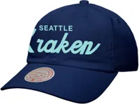 Mitchell & Ness Seattle Kraken Script Adjustable Dad Hat