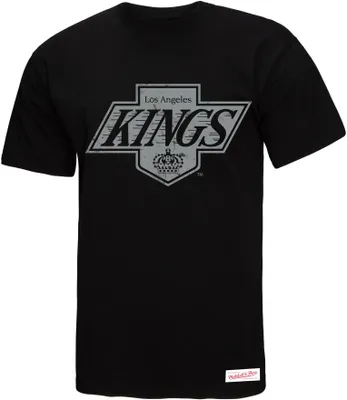 Mitchell & Ness Los Angeles Kings Distressed Logo Black T-Shirt