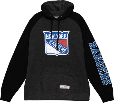 Mitchell & Ness New York Rangers Distressed Logo Black Pullover Hoodie