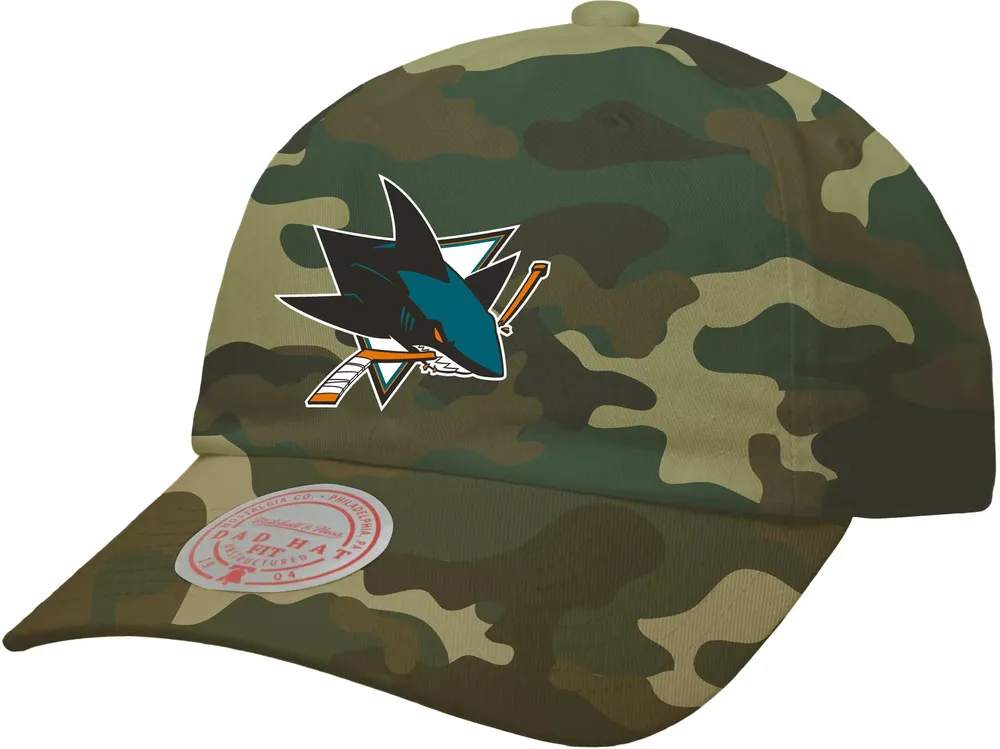 Mitchell & Ness San Jose Sharks Logo Camo Adjustable Dad Hat