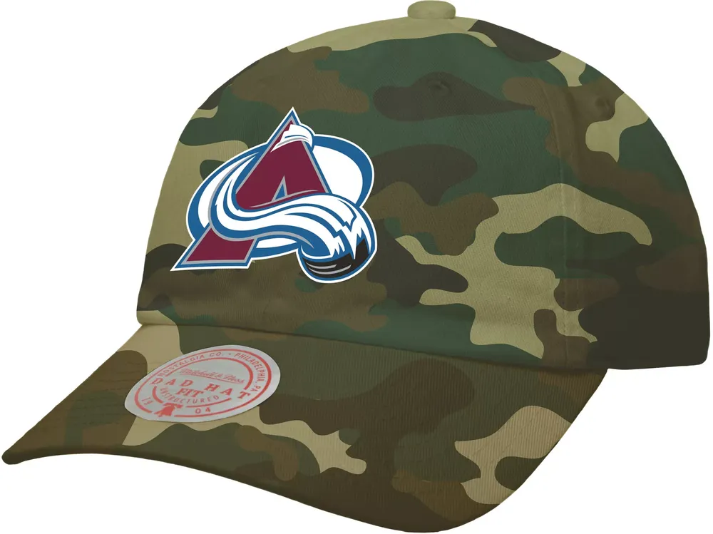 Mitchell & Ness Colorado Avalanche Logo Camo Adjustable Dad Hat