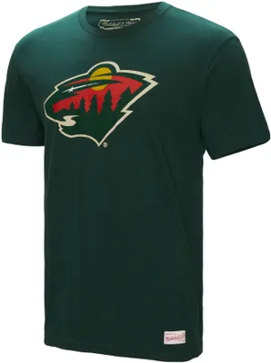 Mitchell & Ness Minnesota Wild Distressed Logo Green T-Shirt