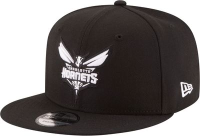 New Era Charlotte Hornets Black & White 9Fifty Adjustable Snapback Hat