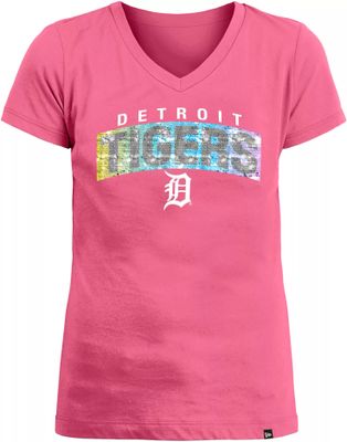 Dick's Sporting Goods New Era Girls' Atlanta Braves Pink Flip Sequin T-Shirt