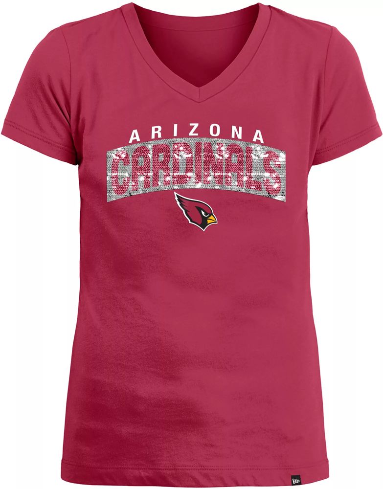 Dick's Sporting Goods New Era Apparel Girls' Arizona Cardinals Sequin Flip  Red T-Shirt