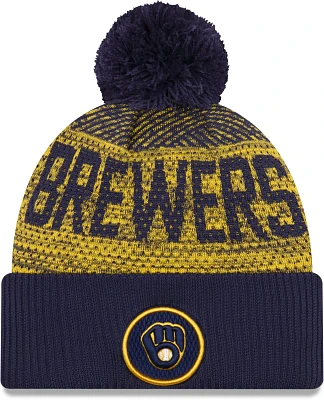 New Era Men's Milwaukee Brewers Navy Authentic Collection Knit Hat