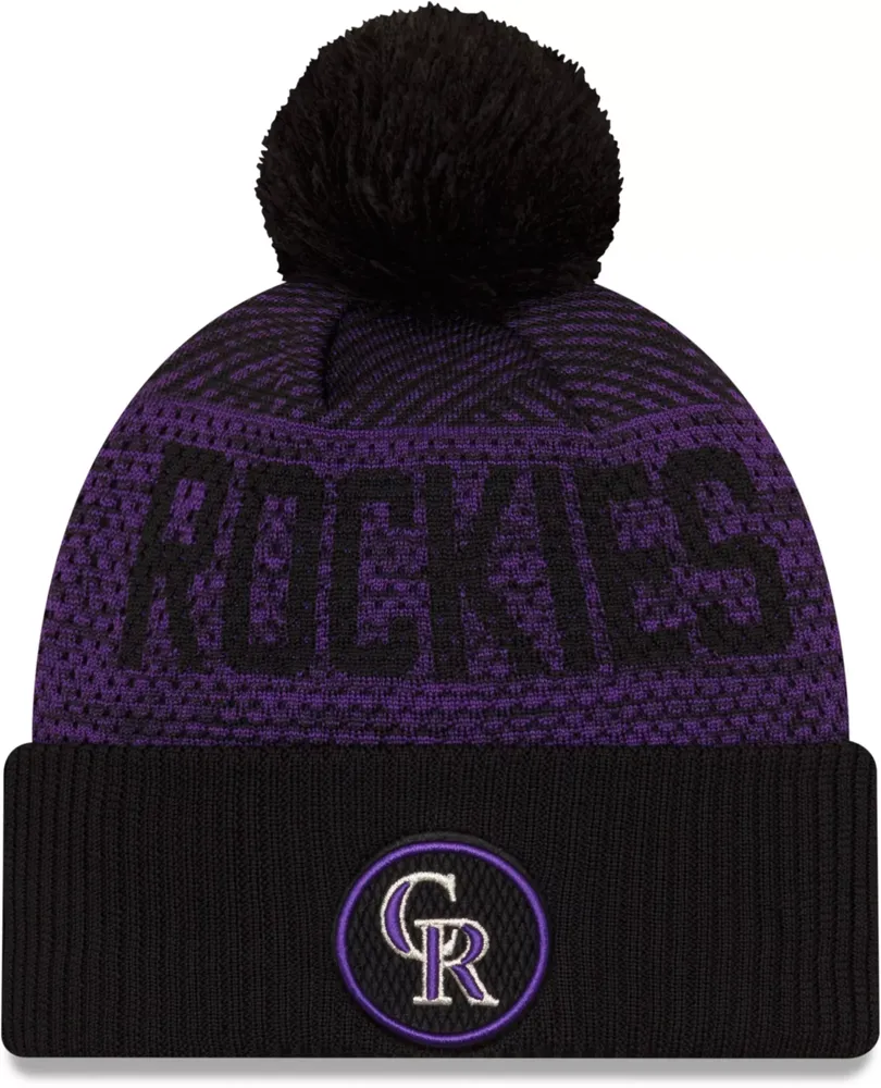 New Era Men's Colorado Rockies Black Authentic Collection Knit Hat