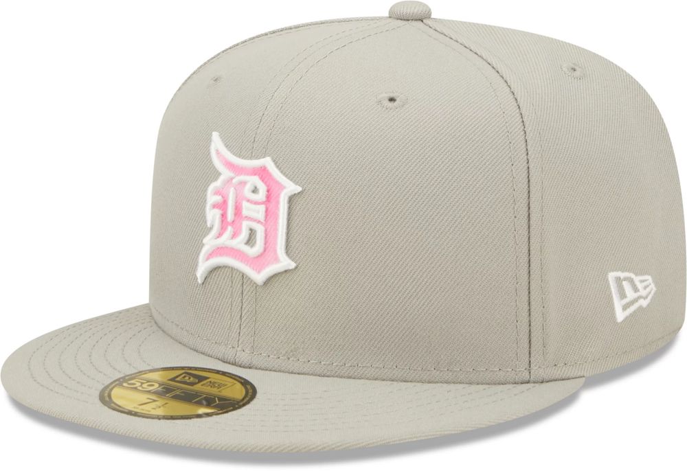 Detroit Tigers New Era Pink Under Visor 59FIFTY Fitted Hat - Gray