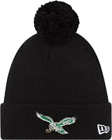 New Era Men's Philadelphia Eagles Black Pom Knit Beanie