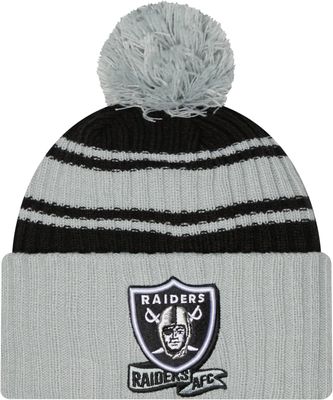 New Era Las Vegas Raiders Striped Cuff Knit Bobble Hat